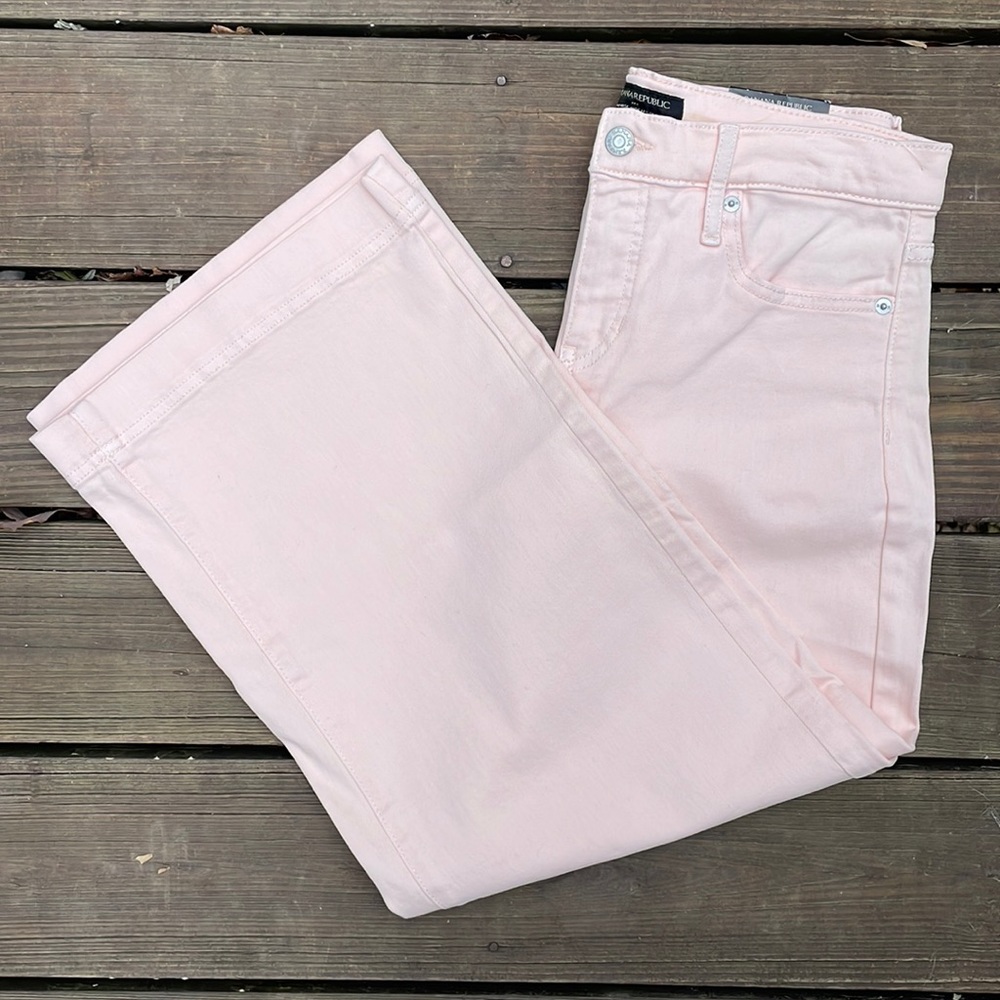 Blush High-Rise Wide Leg Cropped Pants